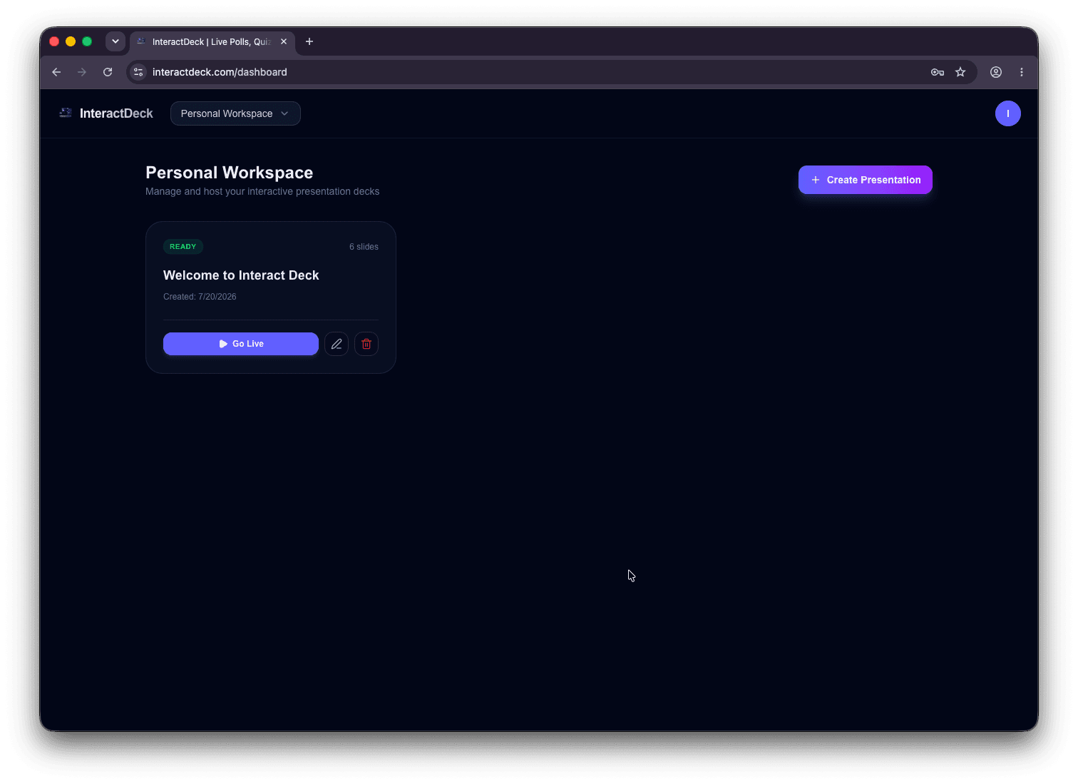 InteractDeck Dashboard